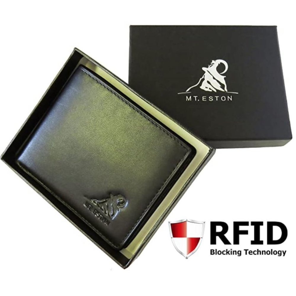 NEW - Mt. Eston Leather RFID Blocking Trifold Bifold Mens Wallet